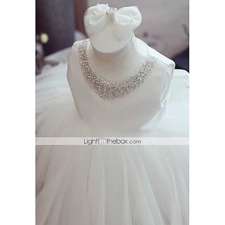 Robe de Soirée Mi-long Robes de demoiselle d'honneur Mariage Satin Sans Manches Bijoux avec Noeud(s) / Première communion de 2026 ? $62.99 –P2