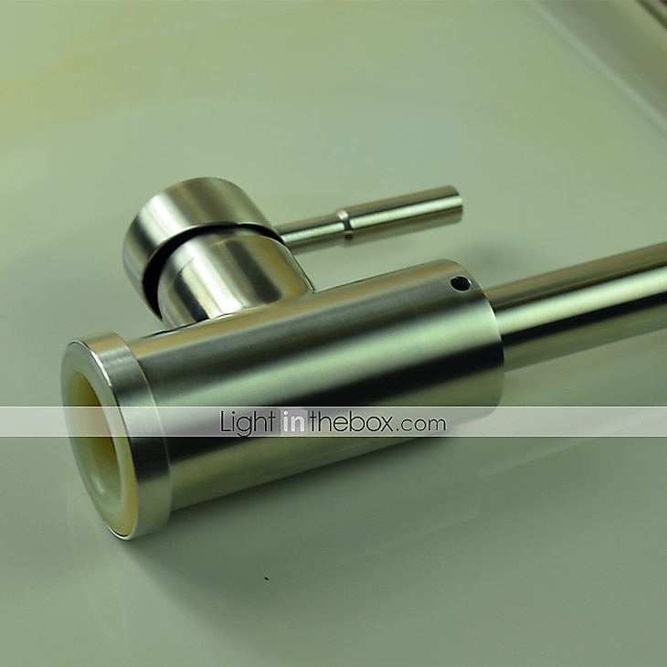 Torneira de cozinha, aço inoxidável de estilo moderno, manípulo único, um orifício, níquel escovado, enchimento de pote, deck, torneiras de cozinha retrô com água quente e fria de 2025 por $129.99 –P4