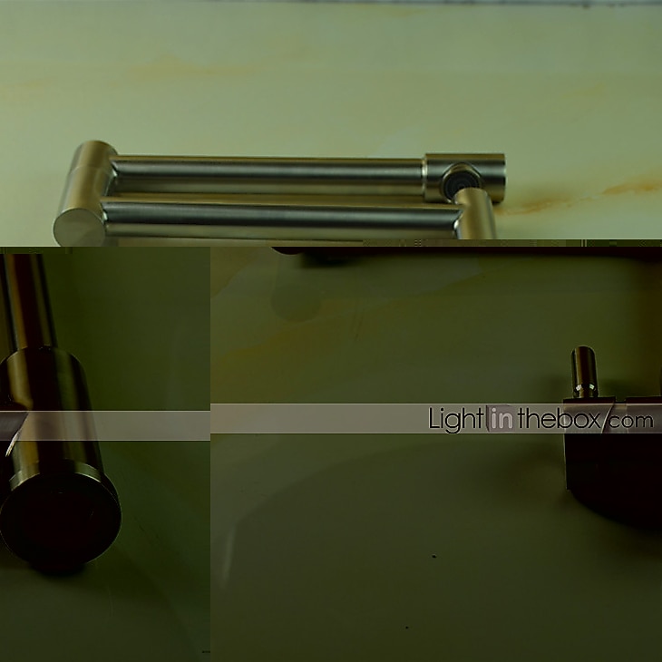 Torneira de cozinha, aço inoxidável de estilo moderno, manípulo único, um orifício, níquel escovado, enchimento de pote, deck, torneiras de cozinha retrô com água quente e fria de 2025 por $129.99 –P2