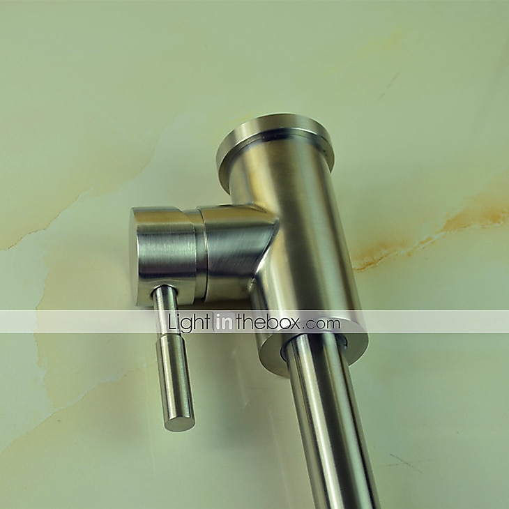 Torneira de cozinha, aço inoxidável de estilo moderno, manípulo único, um orifício, níquel escovado, enchimento de pote, deck, torneiras de cozinha retrô com água quente e fria de 2025 por $129.99 –P7