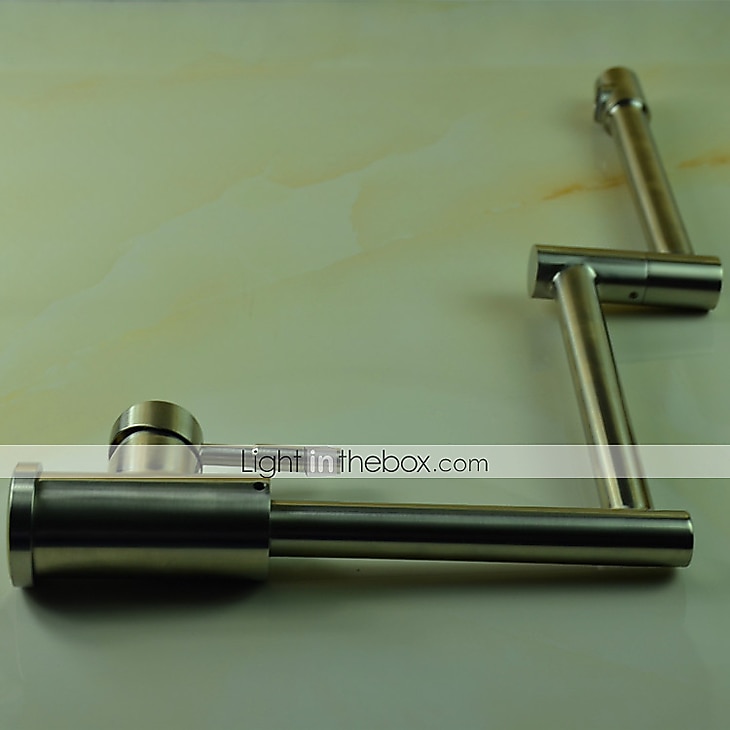 Torneira de cozinha, aço inoxidável de estilo moderno, manípulo único, um orifício, níquel escovado, enchimento de pote, deck, torneiras de cozinha retrô com água quente e fria de 2025 por $129.99 –P3