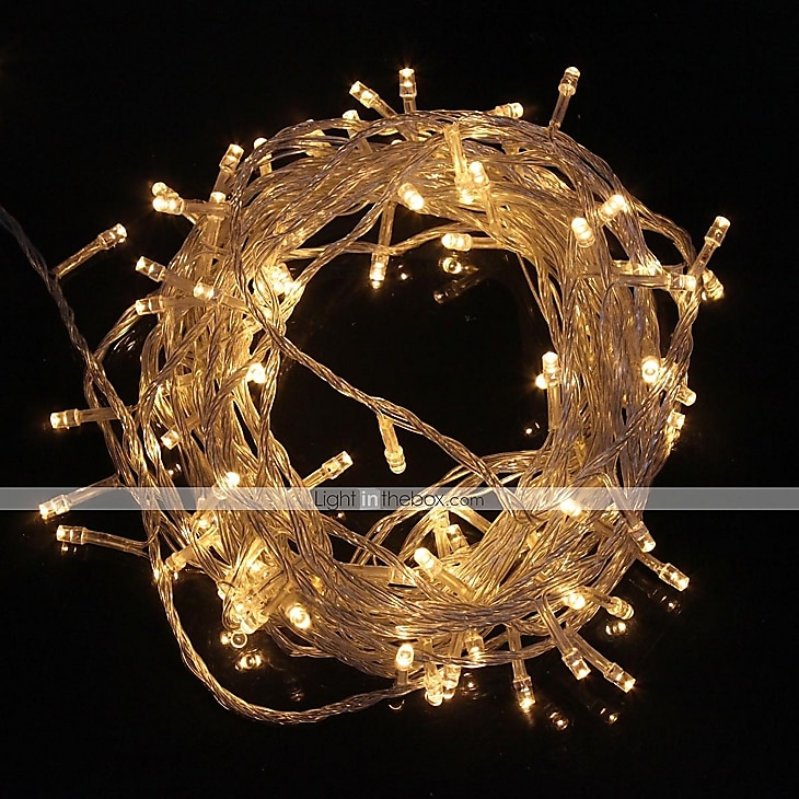 10M 100LED Bulb String Strip Fairy Christmas Xmas Light Waterproof US EU Plug 