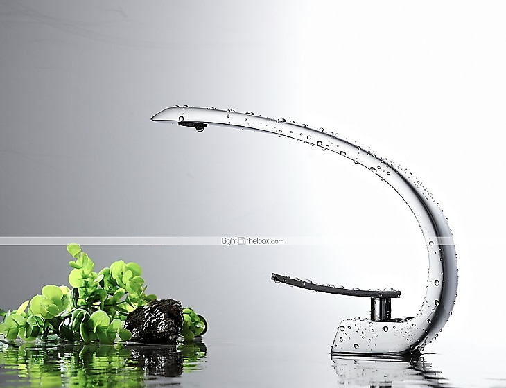 Rubinetto miscelatore lavabo bagno in ottone, rubinetti lavabo monoforo monocomando argentato rubinetto bagno finitura cromata con acqua calda e fredda del 2025 a $113.99 –P1