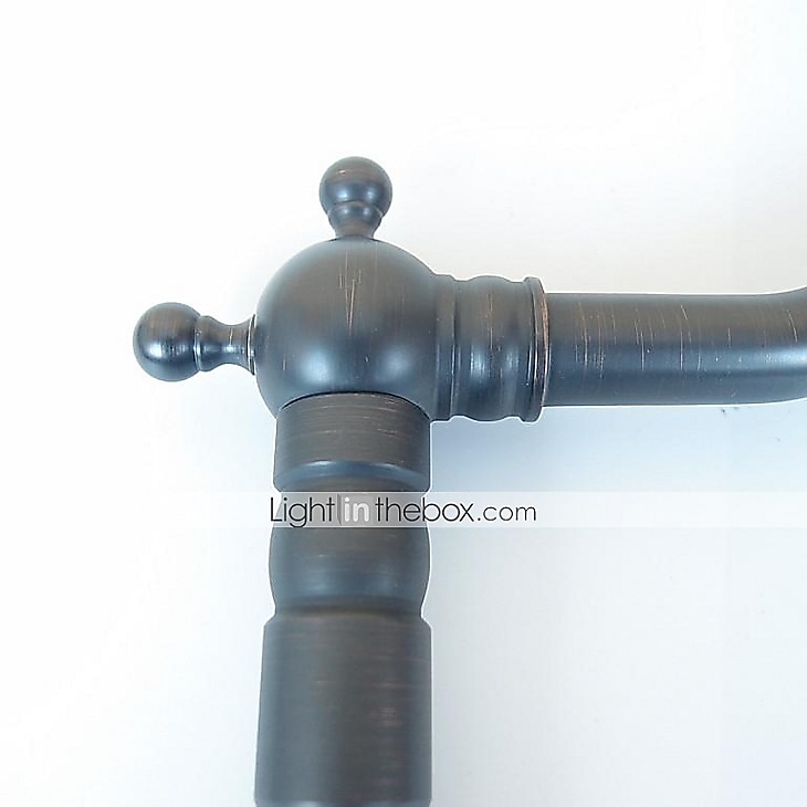 rubinetto del lavandino del bagno in ottone tradizionale, ponte in bronzo lucidato a olio nero montato su due maniglie Rubinetti da bagno monoforo con maniglia in lega di zinco, interruttore caldo e del 2025 a $105.99 –P1