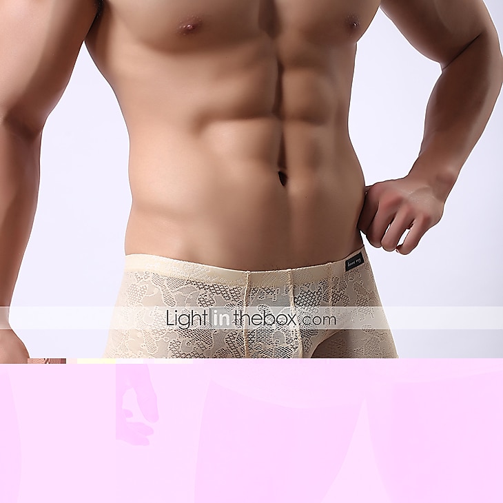 Per uomo Retato Pizzo Jacquard Slip boxer Vita normale Sexy Azzurro chiaro M del 2026 a $8.99 –P1