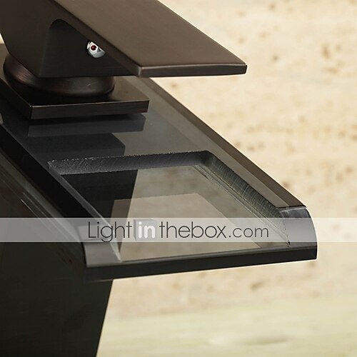 mitigeur de salle de bain bronze huilé avec cascade led 3 couleurs robinet de lavabo en laiton noir réglable à l'eau froide et chaude de 2025 ? $113.99 –P2