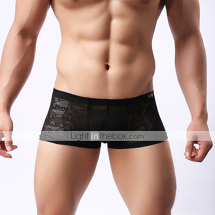 Per uomo Retato Pizzo Jacquard Slip boxer Vita normale Sexy Azzurro chiaro M del 2026 a $8.99 –P5