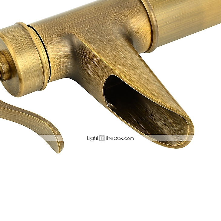 Brass Antique Bronze Bathroom Sink Faucet, Wall Mount Waterfall Single Handle One Hole Bath Taps with Hot and Cold Switch and Ceramic Valve 2025 - $113.99 –P3