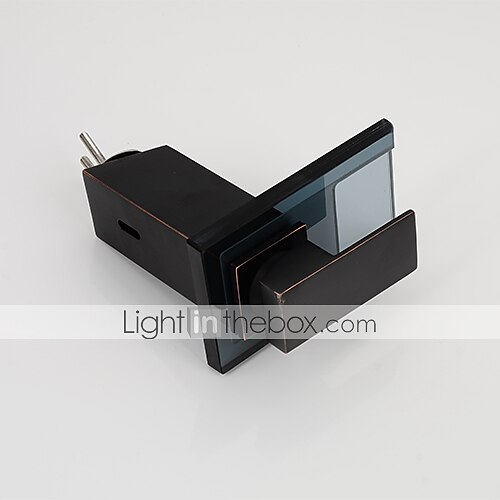 mitigeur de salle de bain bronze huilé avec cascade led 3 couleurs robinet de lavabo en laiton noir réglable à l'eau froide et chaude de 2025 ? $113.99 –P3