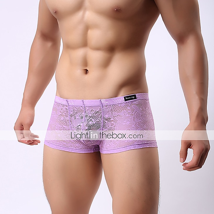 Per uomo Retato Pizzo Jacquard Slip boxer Vita normale Sexy Azzurro chiaro M del 2026 a $8.99 –P9