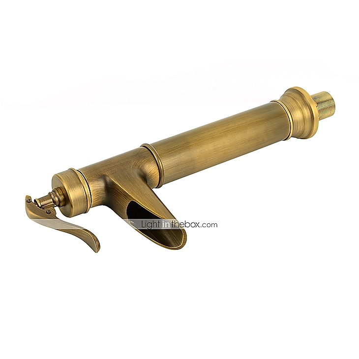 Brass Antique Bronze Bathroom Sink Faucet, Wall Mount Waterfall Single Handle One Hole Bath Taps with Hot and Cold Switch and Ceramic Valve 2025 - $113.99 –P2