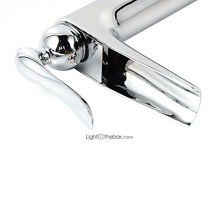 Bathroom Sink Faucet - Waterfall Chrome Centerset Single Handle One HoleBath Taps 2025 - $129.99 –P4
