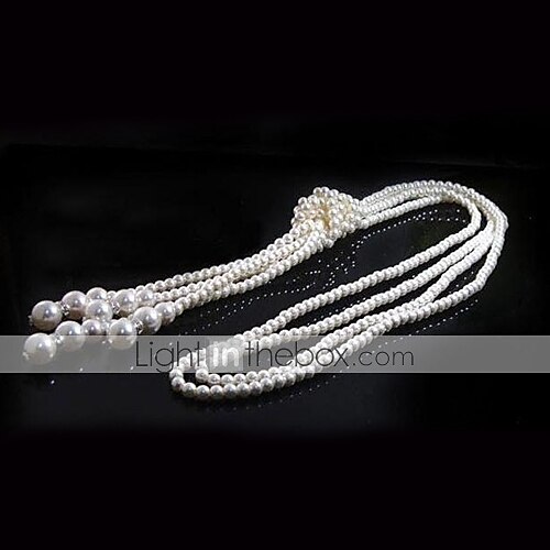 Y Halskjede Perle Perle Imitert Perle Dame damer Asiatisk Mote Multi Layer Lariat Knute Halskjeder Til Fest Avslappet Daglig / lagdelte Hals / Lang Halskjede / Perlehalskjede 2025 - $6.99 –P2