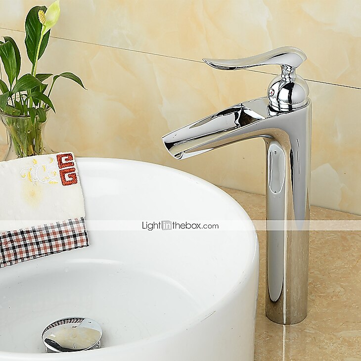 Bathroom Sink Faucet - Waterfall Chrome Centerset Single Handle One HoleBath Taps 2025 - $129.99 –P3