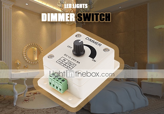 diy dc12-24v 8a pwm handmatige knop dimmer controller 0% -100% pwm dimregeling led licht helderheid schakelaar voor 5050 3528 2835 enkele kleur led strips lint lichten tape lichten of andere led 2025 - $8.49 –P1