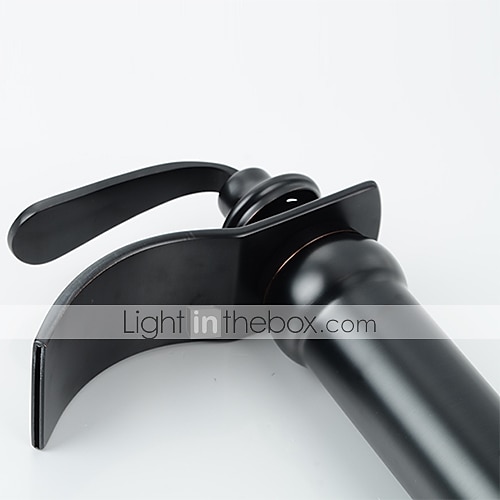 Waschbecken Wasserhahn - Wasserfall ölgeriebene Bronze Centerset Einhand-Einloch-Badarmaturen / Messing 2025 - $129.99 –P4