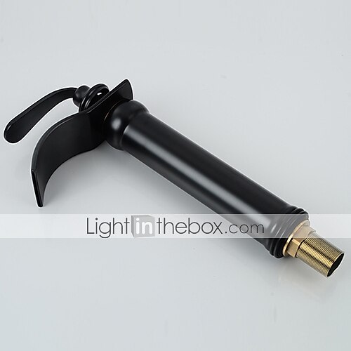 Waschbecken Wasserhahn - Wasserfall ölgeriebene Bronze Centerset Einhand-Einloch-Badarmaturen / Messing 2025 - $129.99 –P1