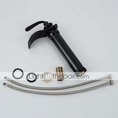 Waschbecken Wasserhahn - Wasserfall ölgeriebene Bronze Centerset Einhand-Einloch-Badarmaturen / Messing 2025 - $129.99 –P8