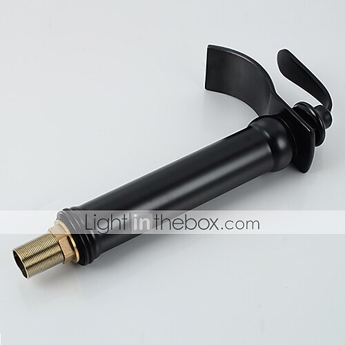 Waschbecken Wasserhahn - Wasserfall ölgeriebene Bronze Centerset Einhand-Einloch-Badarmaturen / Messing 2025 - $129.99 –P2