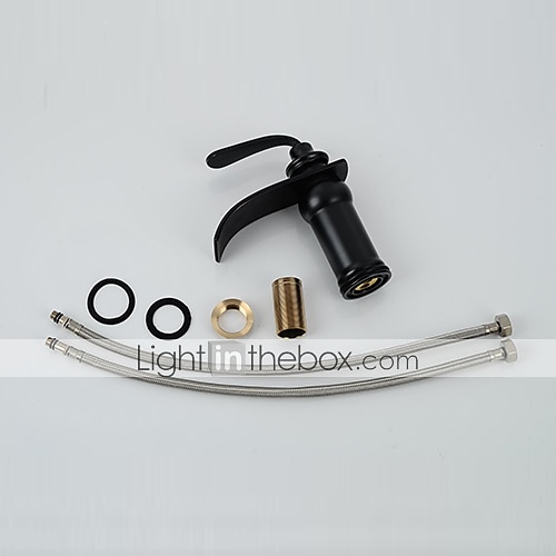 grifo para lavabo de baño - cascada bronce aceitado generalizado monomando grifos de baño de un orificio / art deco / retro / sí / acero inoxidable / latón 2025 - $121.99 –P6