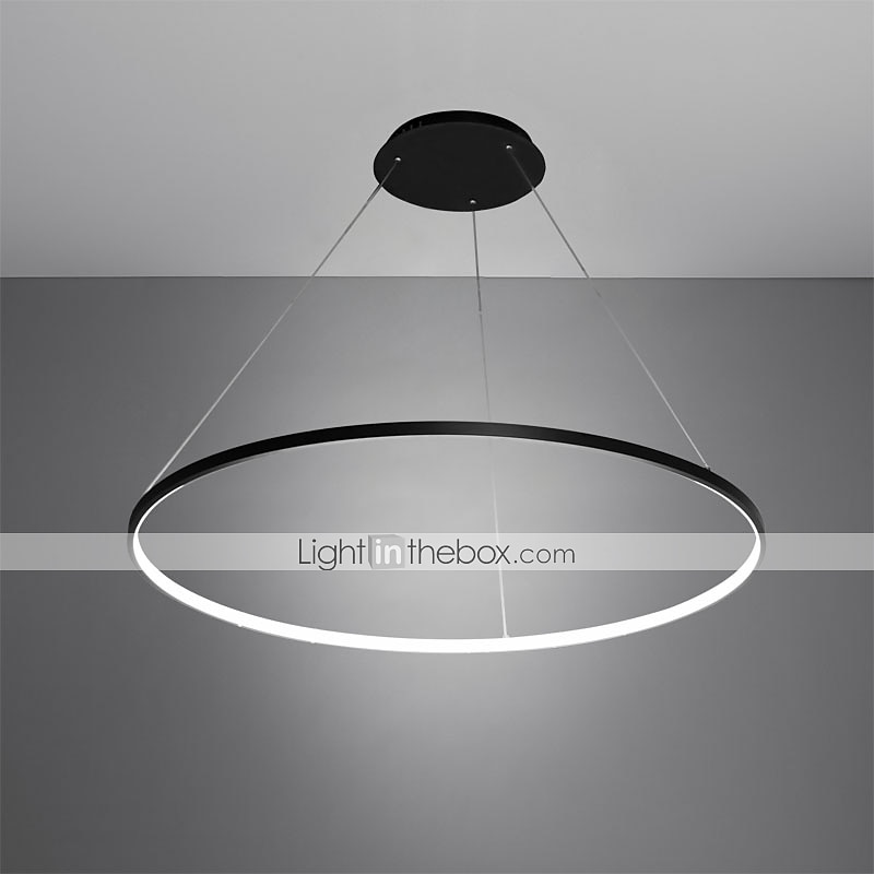 1-světelný 60cm 24“ led závěsný lehký kovový akrylový kruh design chrom moderní současný 110-120v 220-240v 2025 - $174.99 –P5