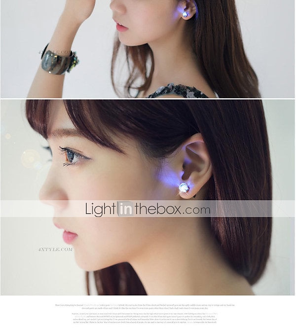 2PCS LED Earring Light Up Crown Glowing Crystal Stainless Ear Drop Ear Stud Earring Jewelry 2025 - $6.99 –P5