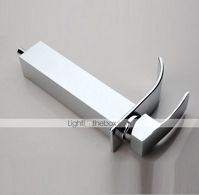 Torneira de lavatório de banheiro em cascata alta, torneiras de lavatório de latão estilo moderno vaso cromado torneiras de banho de um furo com mangueira de água fria e quente de 2025 por $89.99 –P1