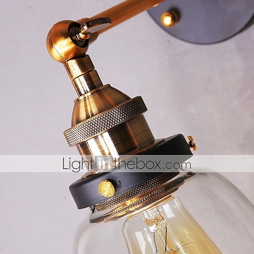 25,5 cm led nástěnné světlo s jednoduchým designem rustikální / nástěnné nástěnné lampy kovové retro industriální nástěnné svítidla vstupní a mudroom skleněné světlo vintage průmyslové 110-120v 2025 - $60.99 –P4