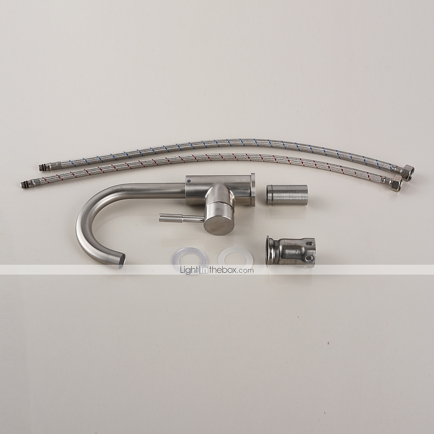 Robinet d'évier de salle de bain en acier inoxydable brossé robinets de bain poignée unique un trou réglable eau froide et chaude de 2025 ? $56.99 –P1
