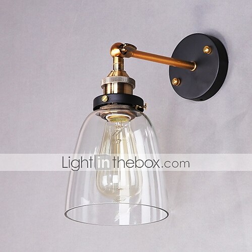 25,5 cm led nástěnné světlo s jednoduchým designem rustikální / nástěnné nástěnné lampy kovové retro industriální nástěnné svítidla vstupní a mudroom skleněné světlo vintage průmyslové 110-120v 2025 - $60.99 –P2