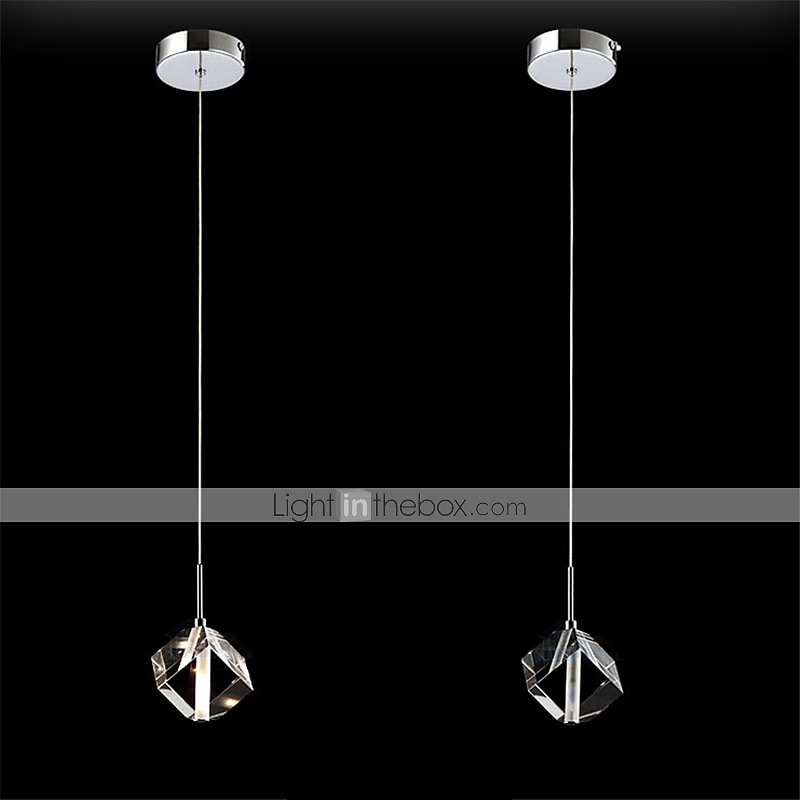 1-licht 9cm kristal mini hanglamp led metalen mini gegalvaniseerde eilandverlichting moderne eigentijdse stijl keuken eetkamer thuis bar licht 110-120v 220-240v 2025 - $93.99 –P5