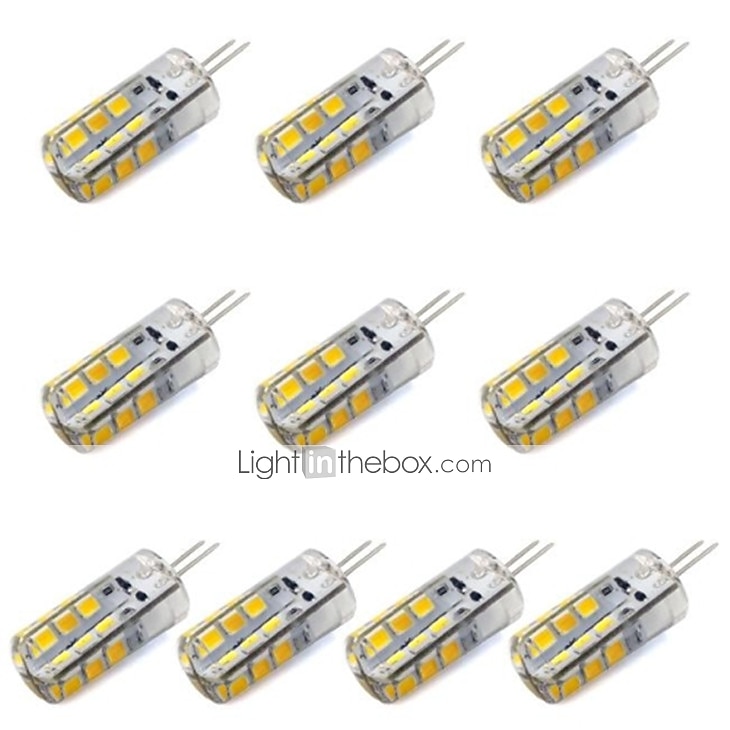 10pcs g4 bi pin 1.5w led ampoules de maïs 15w t3 ampoule halogène équivalent 150lm smd 2835 blanc chaud pour ventilateurs de plafond rv éclairage ac / dc 12v de 2025 ? $15.49 –P1
