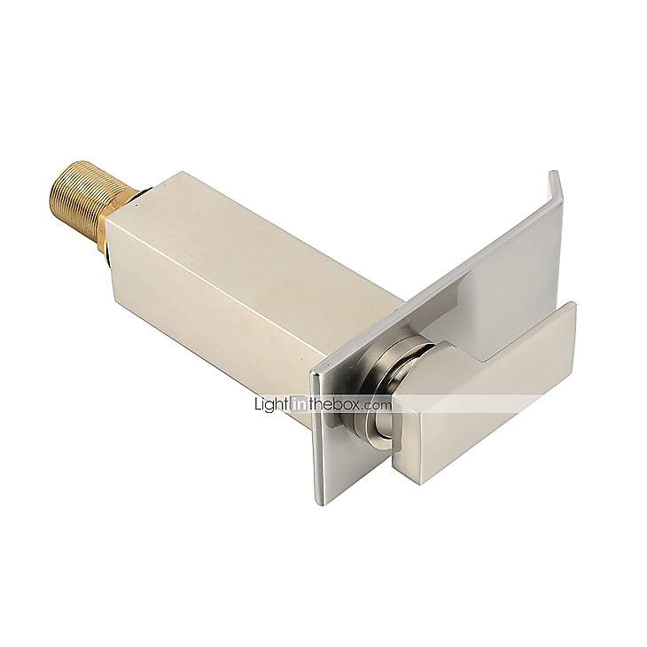 Современный По центру Водопад with  Керамический клапан  Одной ручкой одно отверстие for  Матовый никель , Ванная раковина кран 2026 - $123.99 –P4