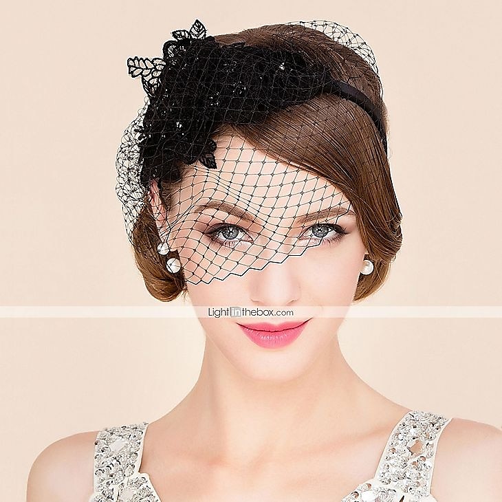 Hoofdbedekking Net Voile Hoed Bruiloft Casual Thee Feest Valentijnsdag Paard Race Retro Romantisch Klassiek Met Tulle Gezicht Voile Hoofdband Hoofdbedekking jurk om indruk te maken Race Dag Jurk 2025 - $26.99 –P4