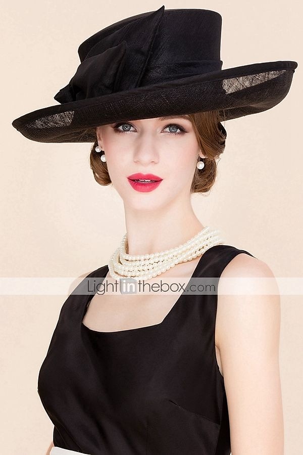 Fascinatorer Hattar Sinamay Bowler  Klok Hatt Bröllop Avslappnad Hästkapplöpning Damens Dag Melbourne Cup Vintage Elegant Med Slips Huvudbonad Huvudbeklädnad klä dig för att imponera Racedag Klänning 2026 - $104.99 –P4