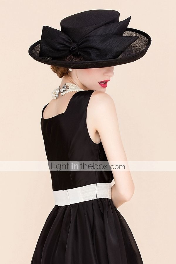 Fascinatorer Hattar Sinamay Bowler  Klok Hatt Bröllop Avslappnad Hästkapplöpning Damens Dag Melbourne Cup Vintage Elegant Med Slips Huvudbonad Huvudbeklädnad klä dig för att imponera Racedag Klänning 2026 - $104.99 –P6