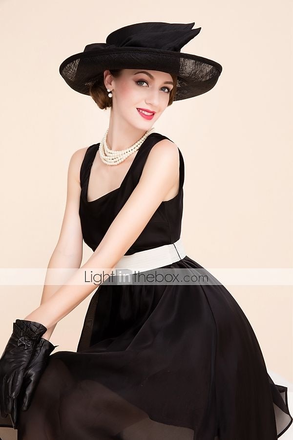Fascinatorer Hattar Sinamay Bowler  Klok Hatt Bröllop Avslappnad Hästkapplöpning Damens Dag Melbourne Cup Vintage Elegant Med Slips Huvudbonad Huvudbeklädnad klä dig för att imponera Racedag Klänning 2026 - $104.99 –P5
