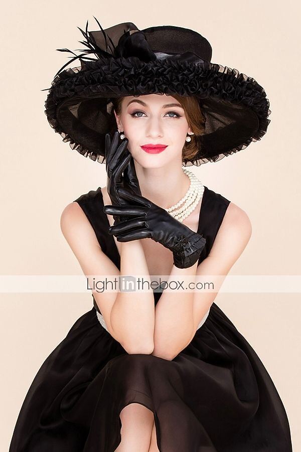 feather organza fascinators hats headpiece classical feminine style de 2026 por $74.99 –P4