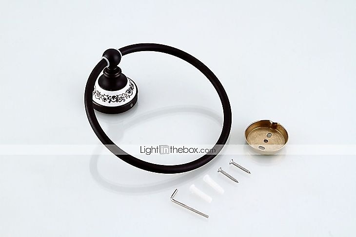 set de accesorii pentru baie alamă antică 3 buc includ suporturi pentru hârtie igienică cârlig pentru halat și inel turn bronz frecat cu ulei 2025 - $127.99 –P7