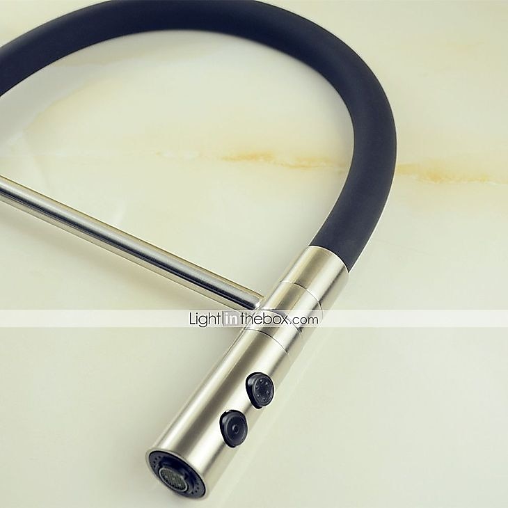 Robinet de cuisine à une poignée, un trou en nickel brossé rétractable/rétractable récipient rotatif en acier inoxydable robinets de cuisine contemporains avec eau froide et chaude de 2025 ? $129.99 –P7