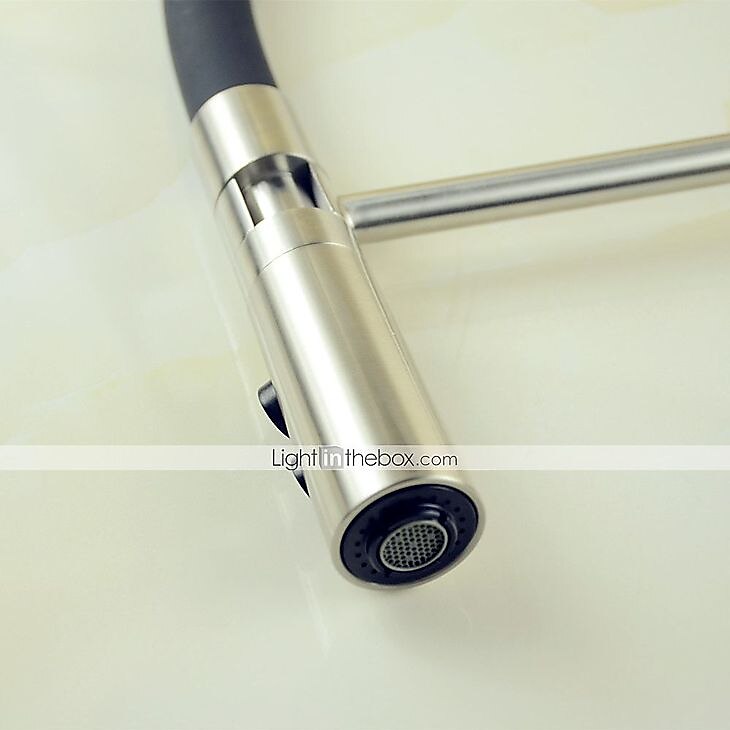 Robinet de cuisine à une poignée, un trou en nickel brossé rétractable/rétractable récipient rotatif en acier inoxydable robinets de cuisine contemporains avec eau froide et chaude de 2025 ? $129.99 –P3