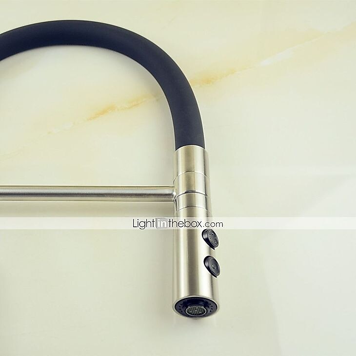 Robinet de cuisine à une poignée, un trou en nickel brossé rétractable/rétractable récipient rotatif en acier inoxydable robinets de cuisine contemporains avec eau froide et chaude de 2025 ? $129.99 –P5