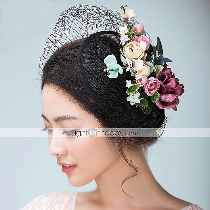 Fascinators Hats Fall WeddingHeadwear Flax Horse Race Ladies Day Royal Astcot Vintage Style Flower Elegant With Floral Headpiece Headwear dress to impress Race Day Dress 2025 - $24.99 –P1