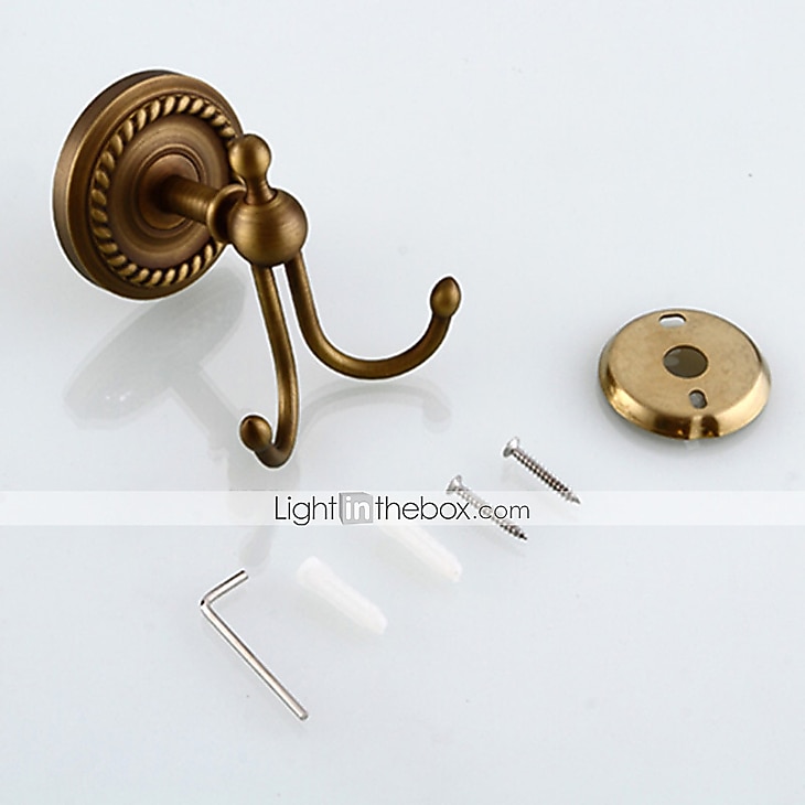 il set di accessori per il bagno include porta carta igienica e porta accappatoio in ottone antico montato a parete 2 pz del 2025 a $79.99 –P2