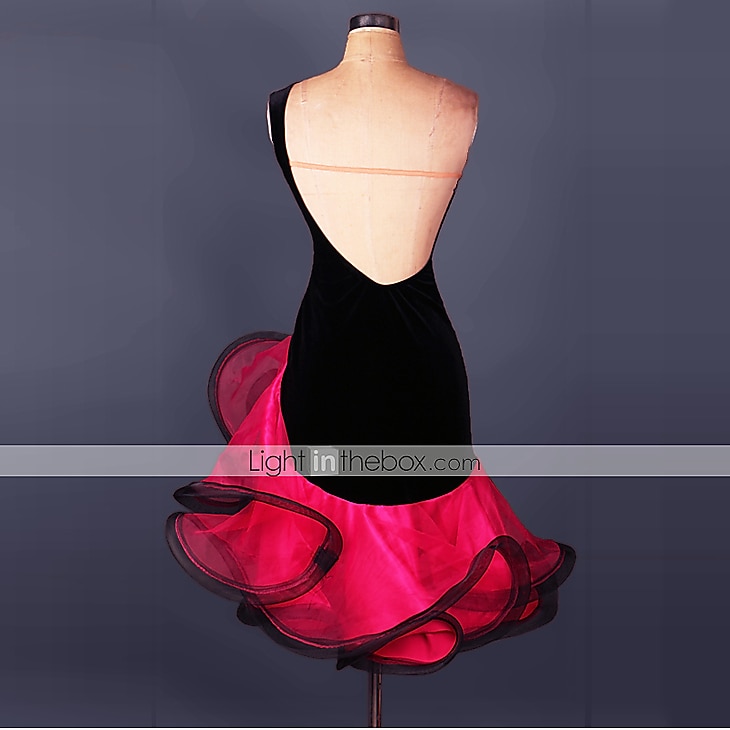 Latin Dance Dress Ruffles Split Joint Women's Performance Practise Sleeveless Spandex Organza 2026 - $85.99 –P3