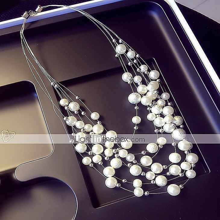 collier de déclaration pour femme perle décontractée quotidienne perle superposée robe blanche flottante pour impressionner 2025 de 2025 ? $19.99 –P3