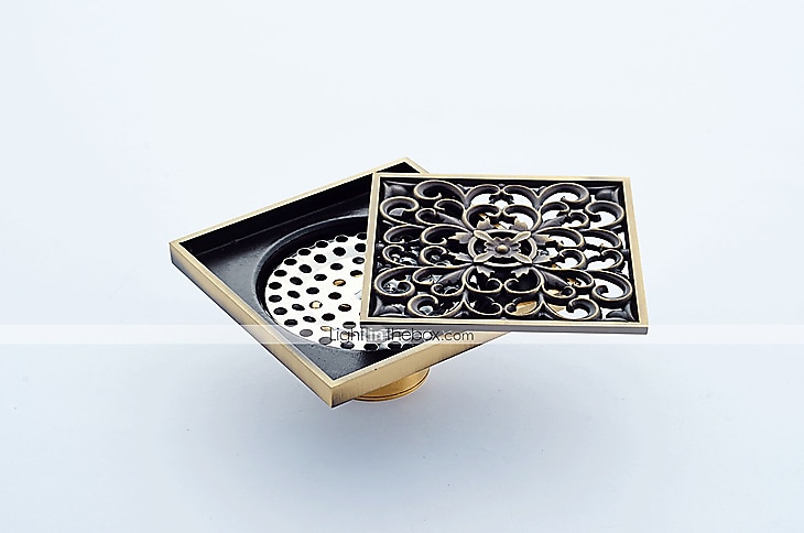 Faucet Accessory,Superior Quality Floor Drain Antique Brass Carving 10*10cm 2025 - $30.99 –P4