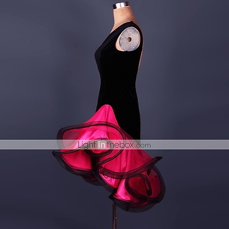 Latin Dance Dress Ruffles Split Joint Women's Performance Practise Sleeveless Spandex Organza 2026 - $85.99 –P2