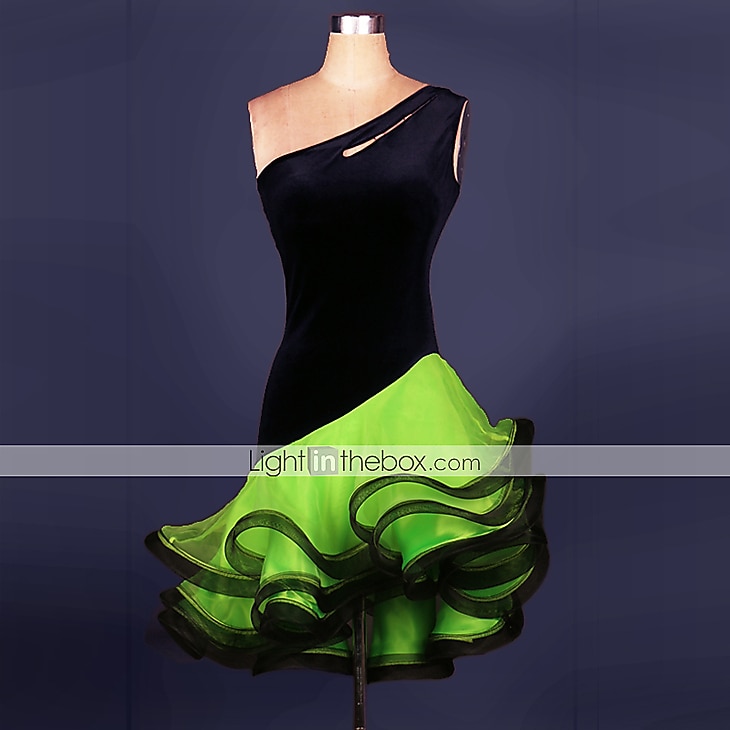 Latin Dance Dress Ruffles Split Joint Women's Performance Practise Sleeveless Spandex Organza 2026 - $85.99 –P6