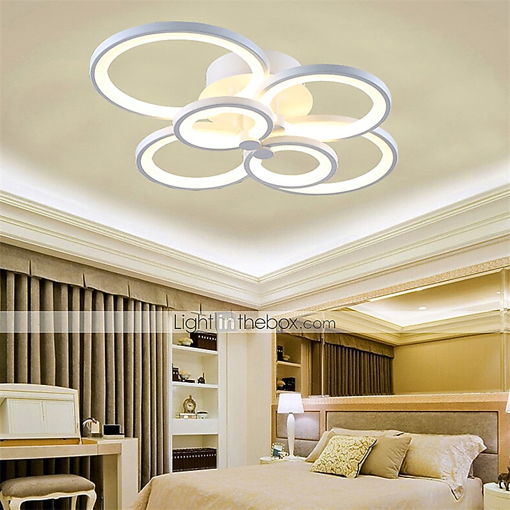 6-Light LED Dimmable Ceiling Light Flush Mount Lights Circle Design Modern Style Simplicity Acrylic 90W Living Room Dining Room Bedroom Light Fixture ONLY DIMMABLE WITH REMOTE CONTROL 2026 - $184.99 –P2
